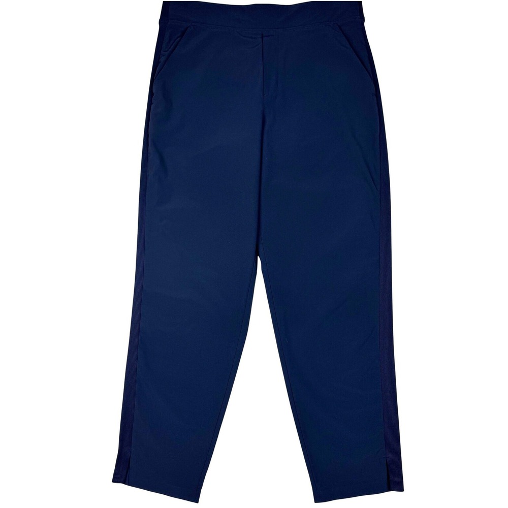 Athleta Brooklyn Ankle Pants Women 10 Navy Blue Lightweight Travel Athleisure